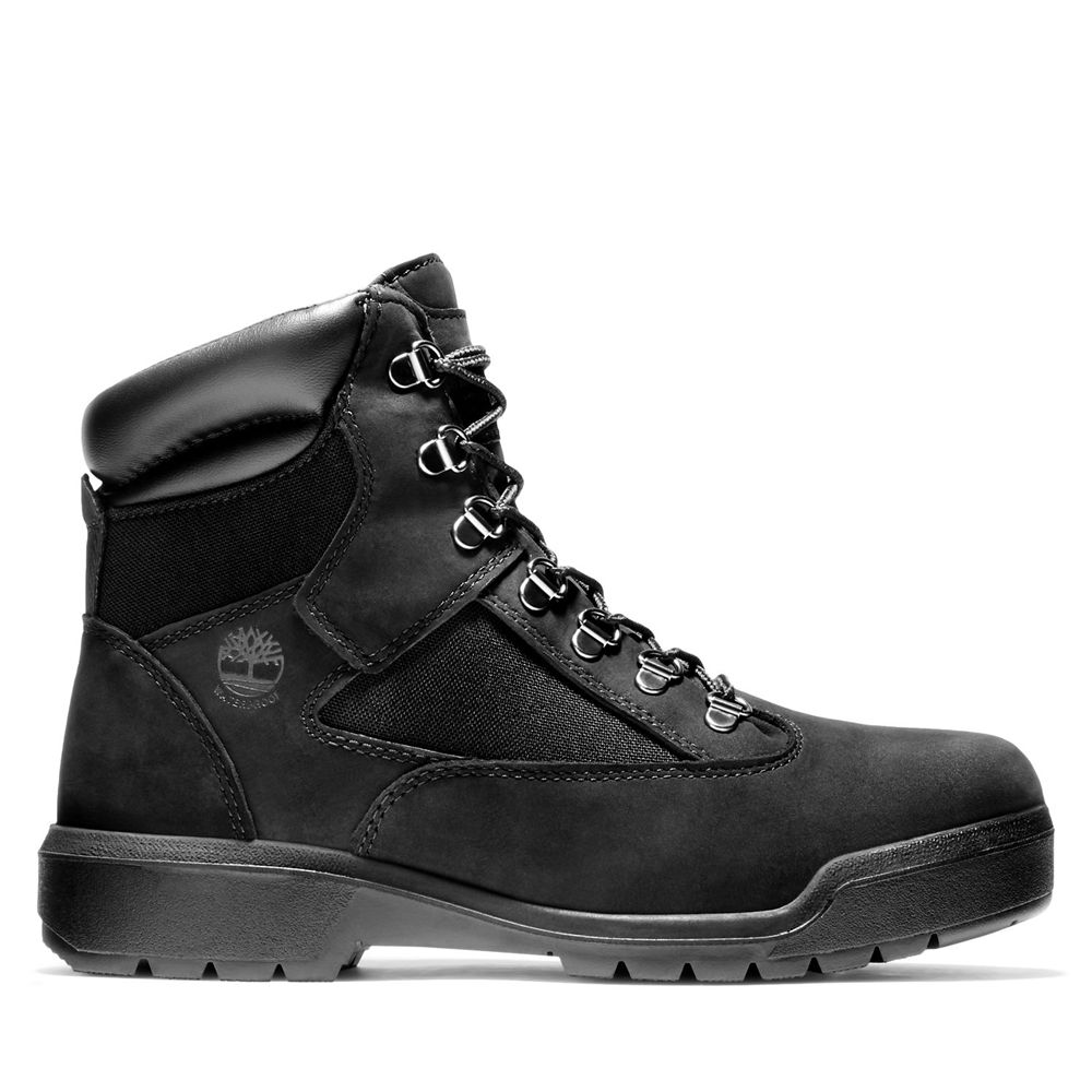 Timberland 6-Inch Μποτακια Ανδρικα Μαυρα - Waterproof Field - Greece 7906253-WX